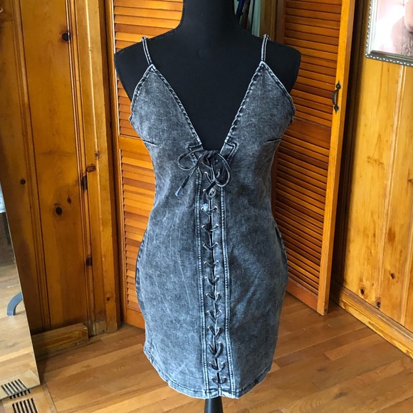 ❤️Black lace up dress - Picture 1 of 8